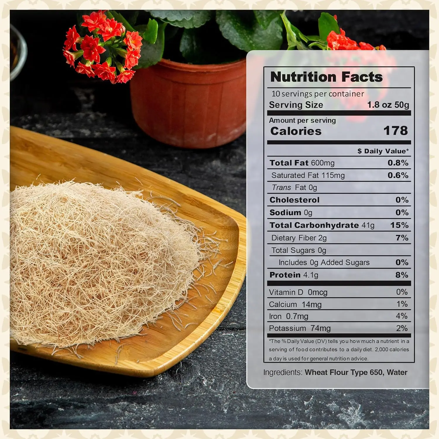 Eastanbul Dried & Chopped Kataifi Shredded Fillo Dough, Kurutulmus Kadayif Pastry Dough - Image 2
